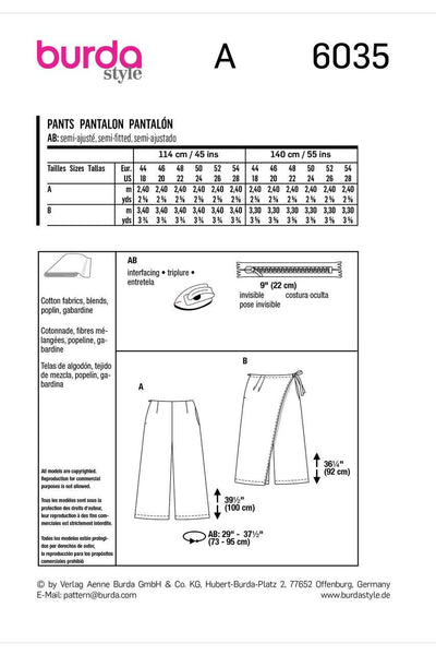 Burda - 6035 Trousers / Pants