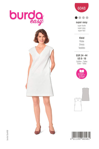 Burda - 6048 Shift Dress with V-Neck