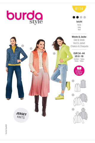 Burda - 6114 Waistcoat, Vest & Jacket