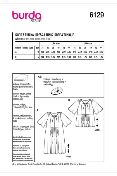 Burda - 6129 Dress & Tunic