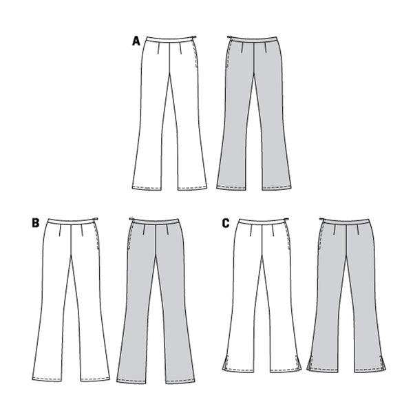 Burda - 6152 Flared Trousers or Pants With Waistband & Side Zipper