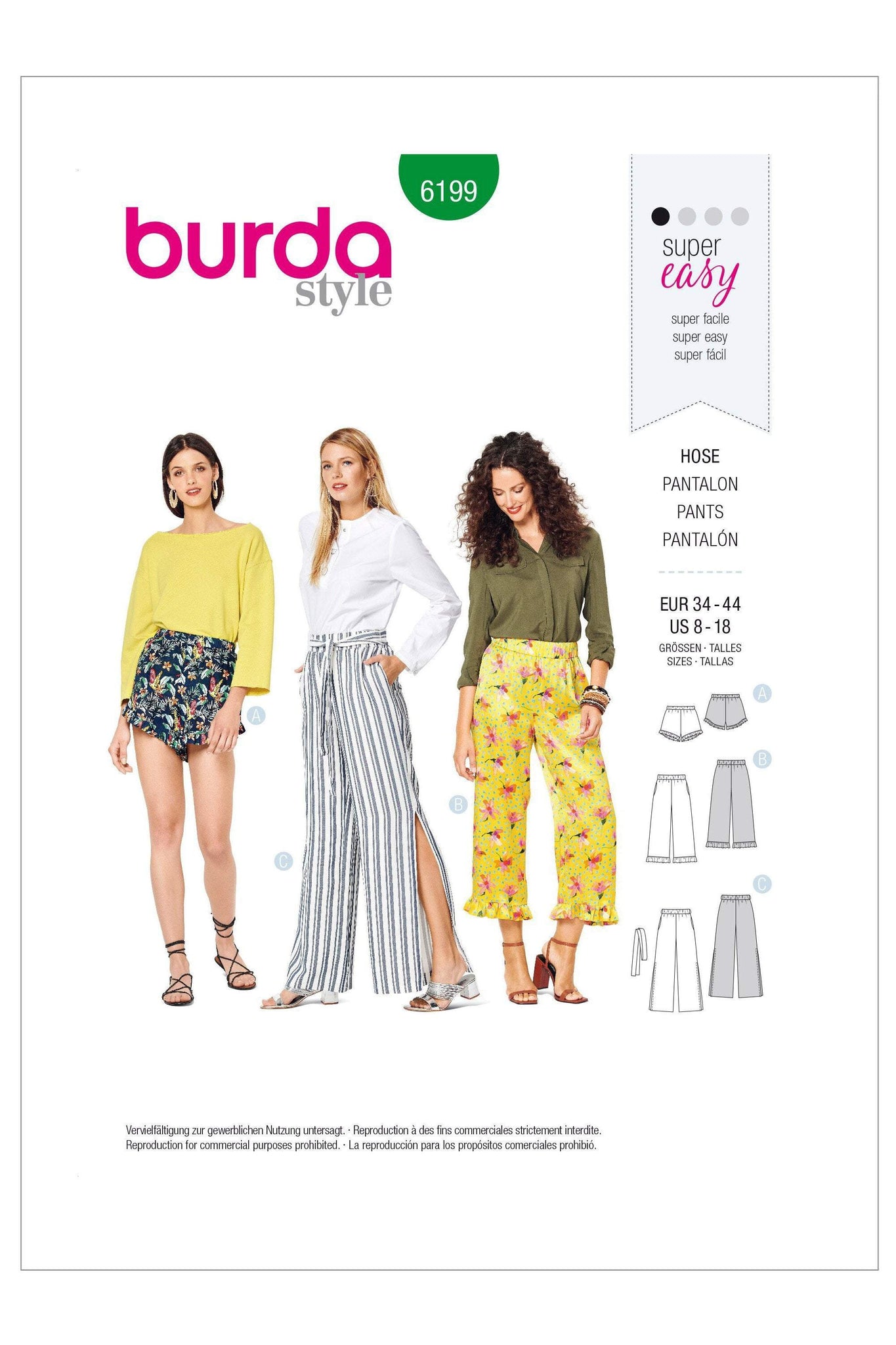 Burda - 6199 Trousers/Pants – Short