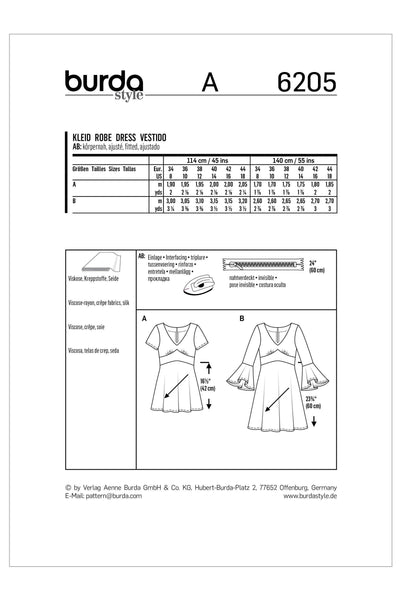 Burda - 6205 Dress with Empire Waist