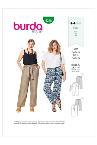 Burda - 6218 Trousers/Pants with Straight Leg