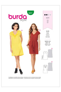 Burda - 6221 Sleeveless Dress with V–Neck