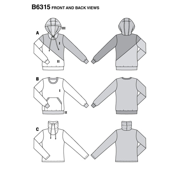 Burda - 6315 Sweatshirt - Hoodie - Color Blocking