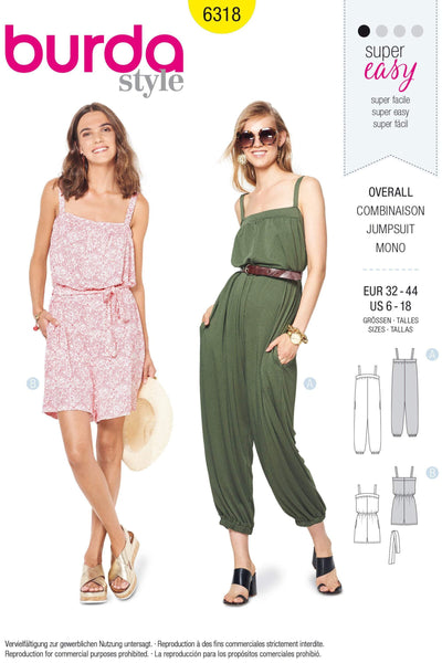 Burda - 6318 Jumpsuit with Band and Straps