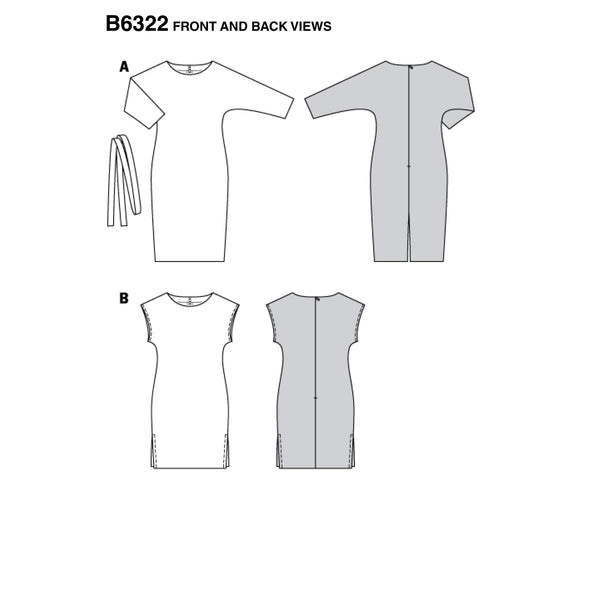 Burda - 6322 Dress - Batwing Sleeves - Over-cut Shoulders
