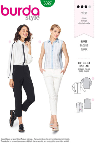 Burda - 6327 Shirt Blouse - Concealed Fastening