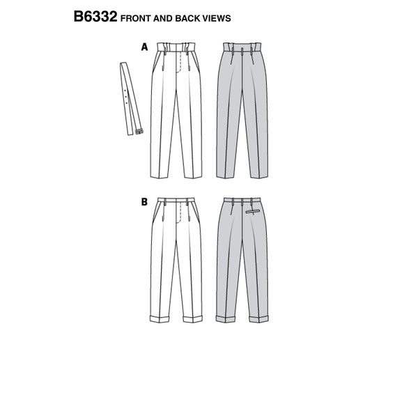Burda - 6332 Highwaisted Pleated Trousers - Cuffs