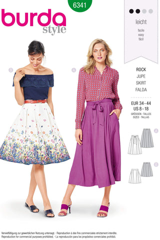 Burda - 6341 Skirt with Inverted Pleats