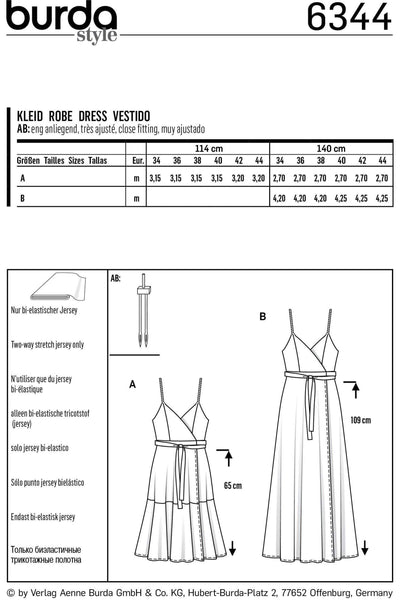 Burda - 6344 Wrap Dress - Pinafore Dress