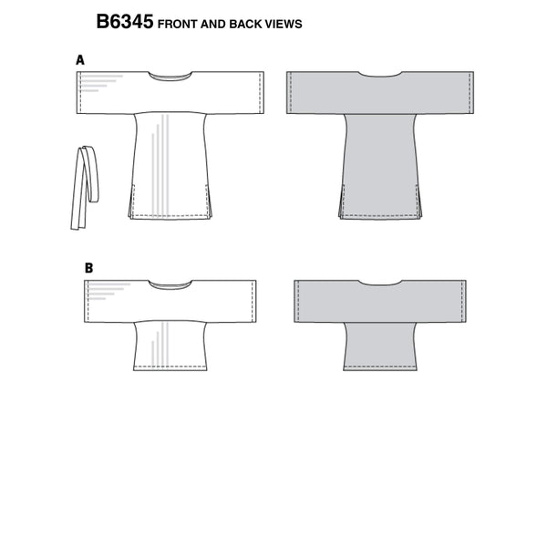 Burda - 6345 Top and Dress with Wide Sleeves
