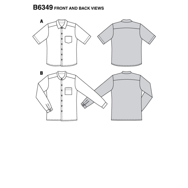 Burda - 6349 Men’s Shirts - Short & Long Sleeved