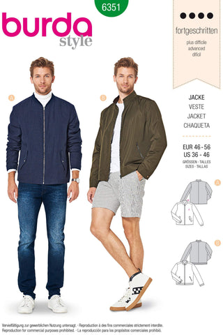 Burda - 6351 Men’s Jacket - Blouson