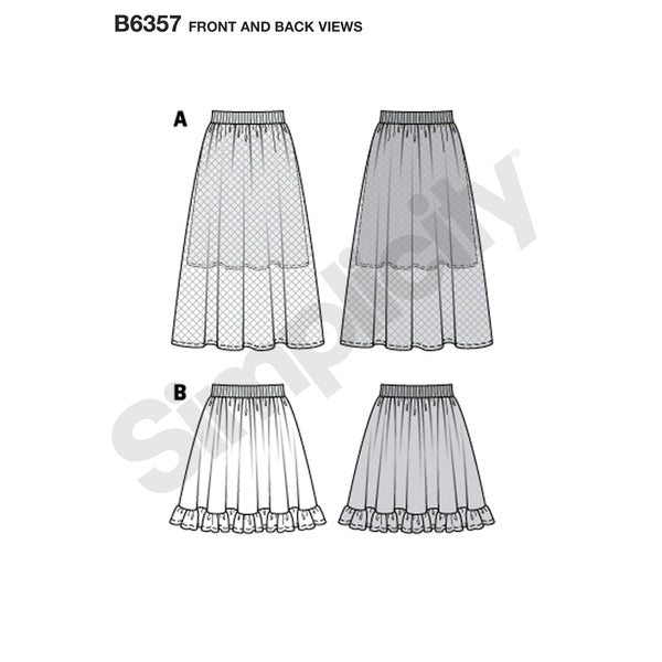 Burda - 6357 Gathered Skirt with Elastic Waistband