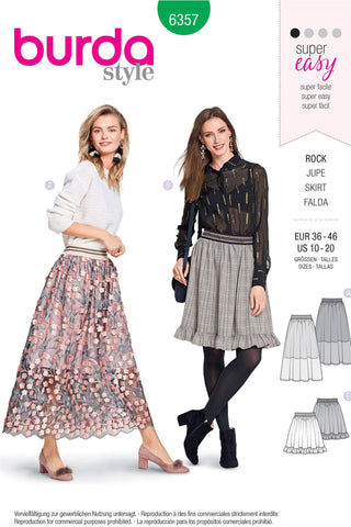 Burda - 6357 Gathered Skirt with Elastic Waistband