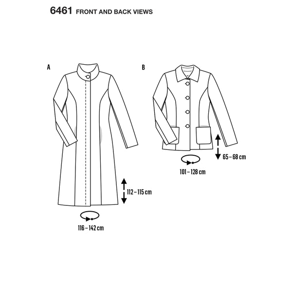 Burda - 6461 Ladies Coat