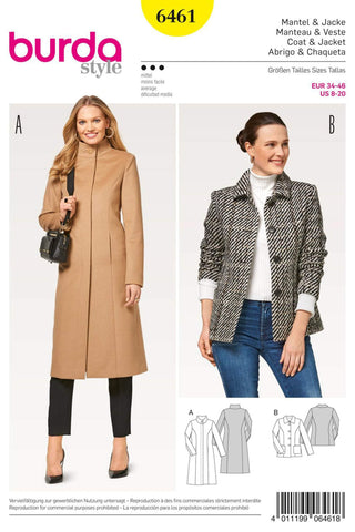 Burda - 6461 Ladies Coat