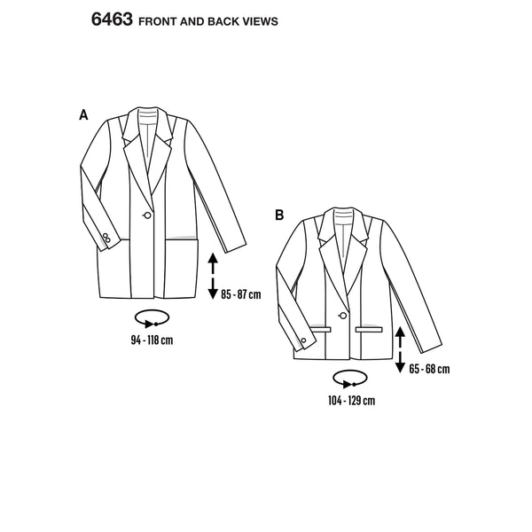 Burda - 6463 Ladies Coat