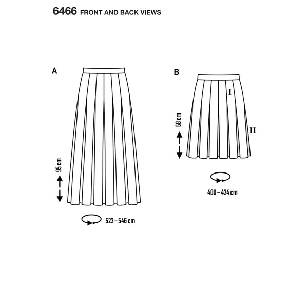 Burda - 6466 Ladies Skirt