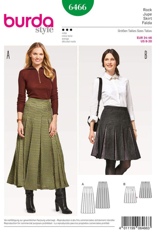 Burda - 6466 Ladies Skirt