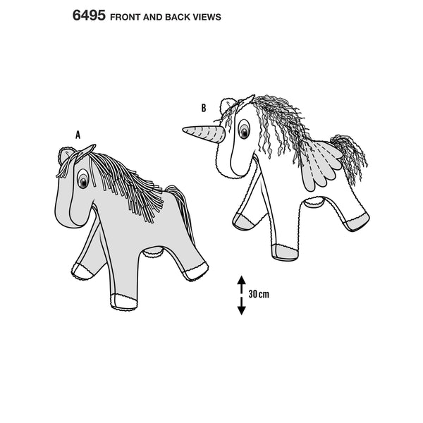 Burda - 6495 Stuffed Animals - Horse/Unicorn