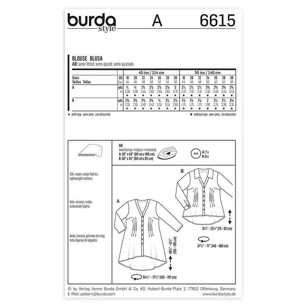 Burda - 6615 Ladies Blouse