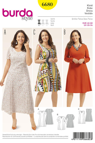 Burda - 6680 Ladies Dress