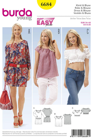 Burda - 6684 Ladies Dress & Blouse
