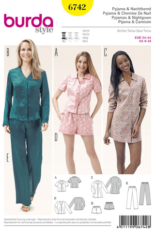 Burda - 6742 Ladies Pyjama