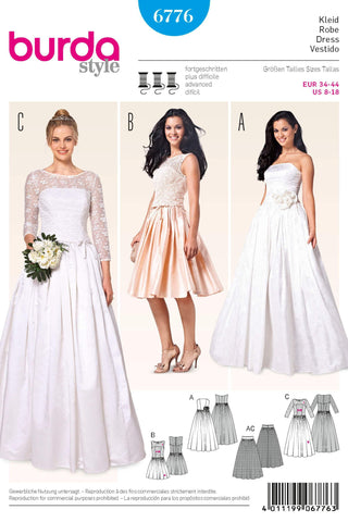 Burda - 6776 Ladies Dress - Wedding