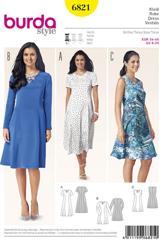 Burda - 6821 Ladies Dress