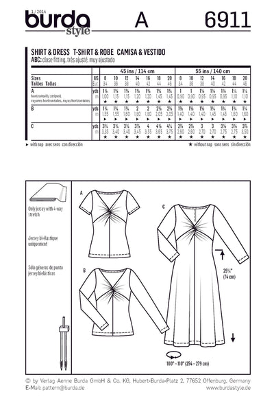 Burda - 6911 Ladies Dress/Top