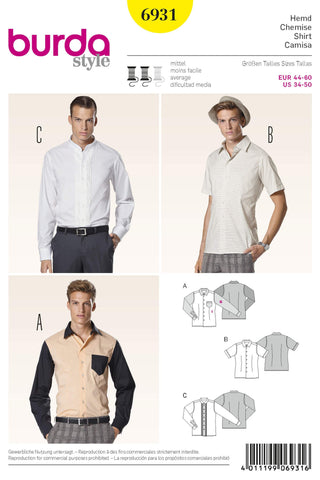 Burda - 6931 Mens Shirt