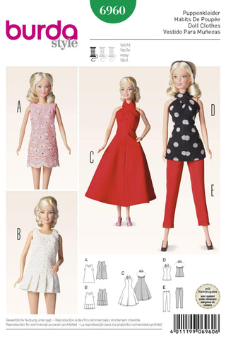Burda - 6960 Doll Clothes