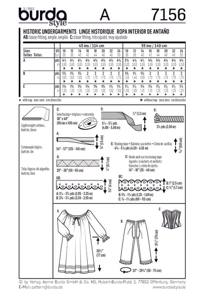 Burda - 7156 Costume Ladies-Historical