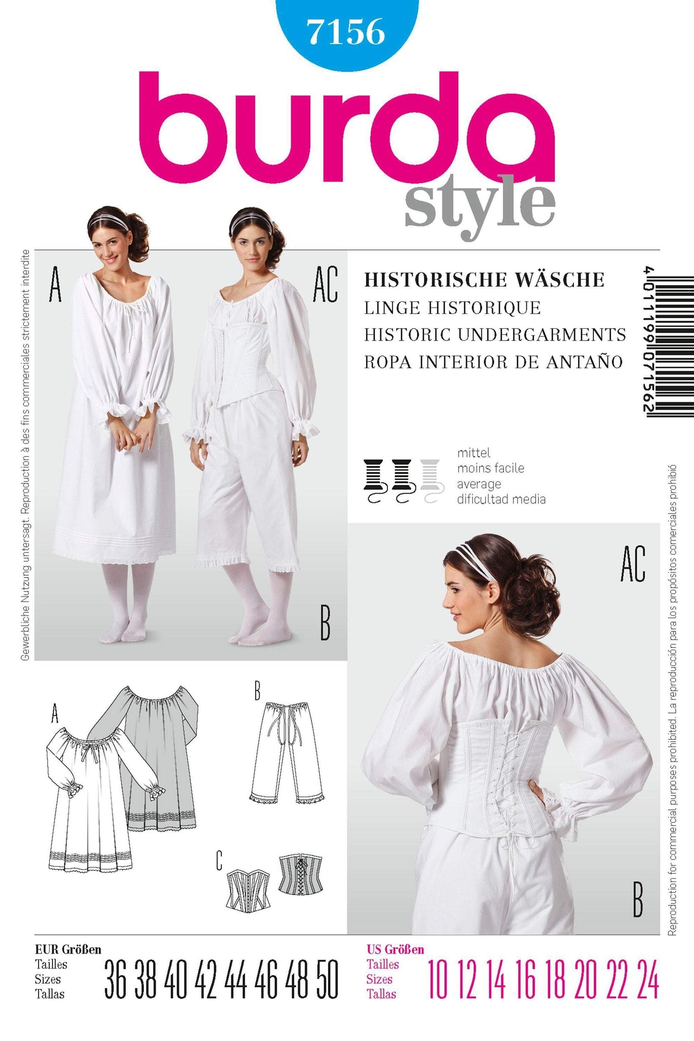 Burda - 7156 Costume Ladies-Historical