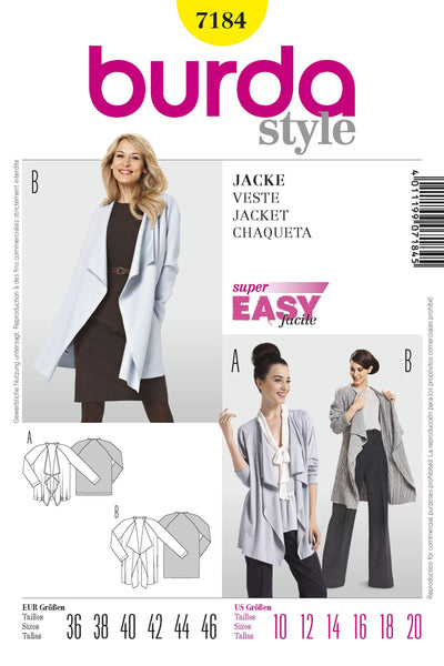 Burda - 7184 Ladies Jacket
