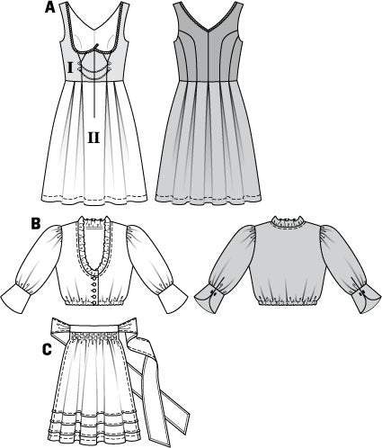 Burda - 7443 Costume Ladies Folklore