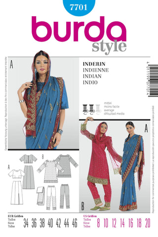 Burda - 7701 Ladies Sari