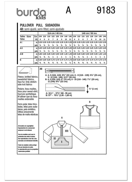 Burda - 9183 Children's Sweater & Vest