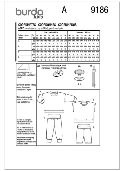 Burda - 9186 Babies Sweatshirt & Pants