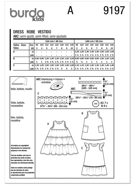 Burda - 9197 Children's Dresses