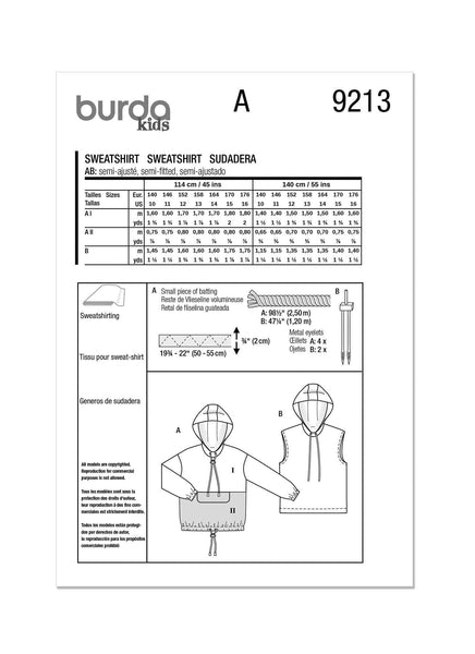 Burda - 9213 Children's Sweatshirt