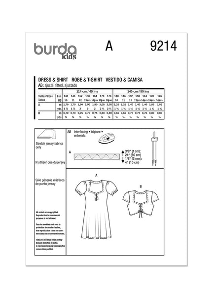 Burda - 9214 Children's Dress & Shirt