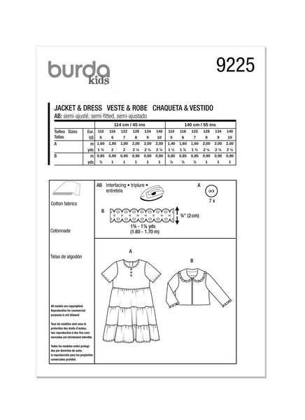 Burda - 9225 Children's Jacket & Dress