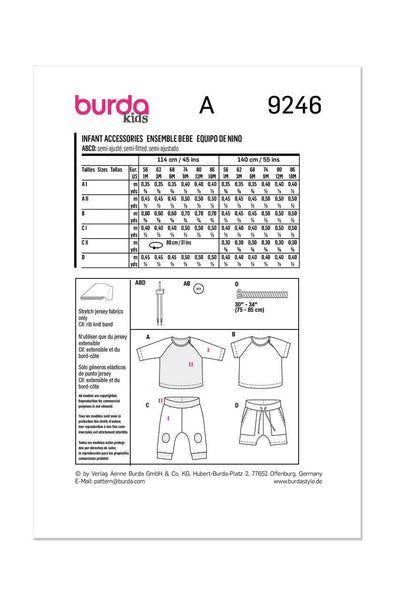 Burda - 9246 Infant T-shirt and Bottoms