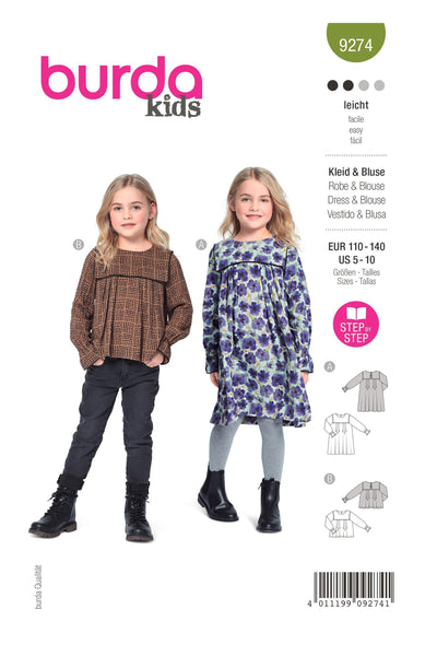 Burda - 9274 Dress, Blouse with Yoke - Loose Drape