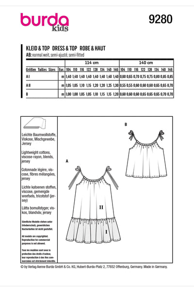 Burda - 9280 Children's Top & Dress